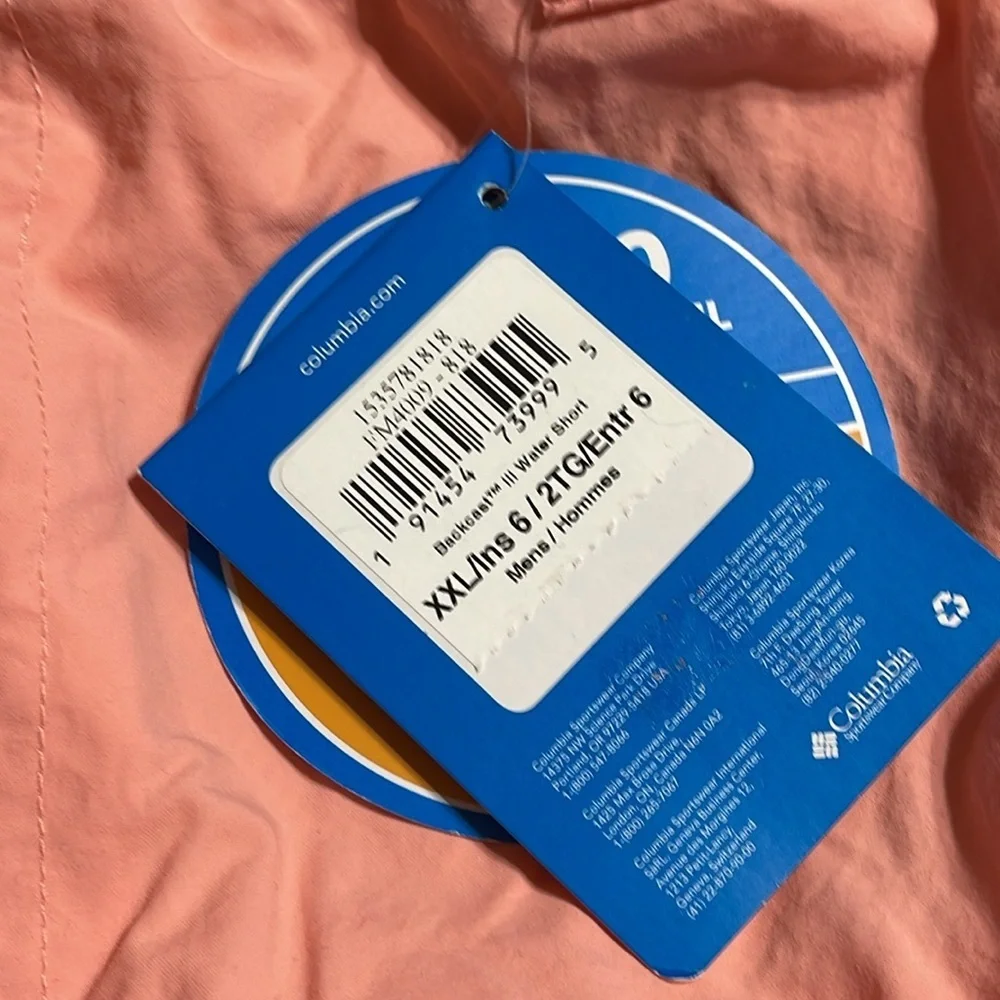 NWT men’s Columbia swim shorts XXL